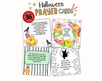 キリスト教ハロウィン祈祷ボード聖句カード、印刷可能な聖句カード、配布用キリスト教ハロウィン小冊子、聖書小冊子