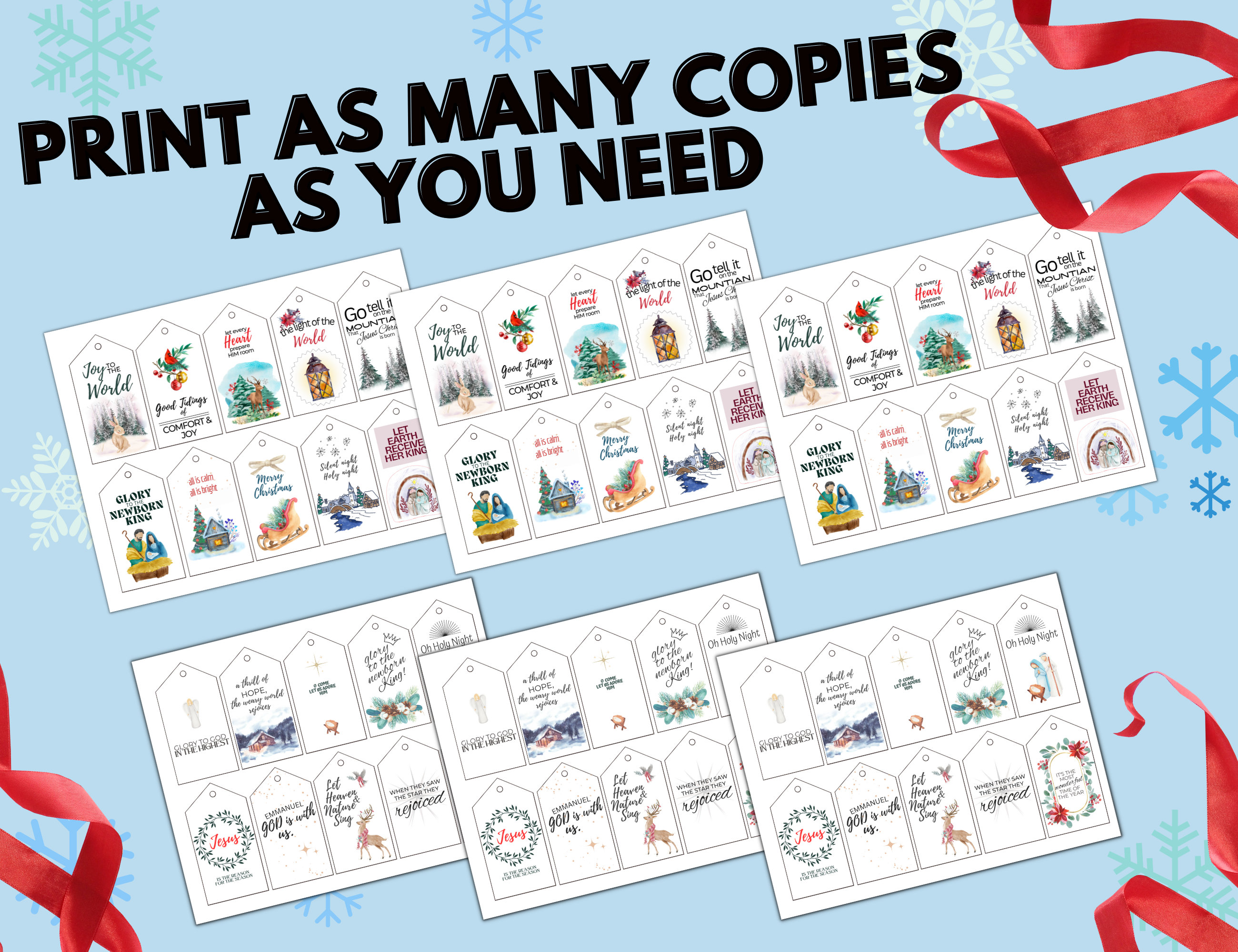 Christian Christmas Gift Tags Printable Gift Tags for - Etsy