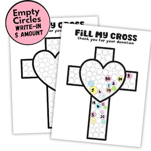 Fill My Cross Fundraiser Donation Tracker, Church fundraising, Church New Building Fundraiser, Missionary Fundraiser, Donation Goal Tracker