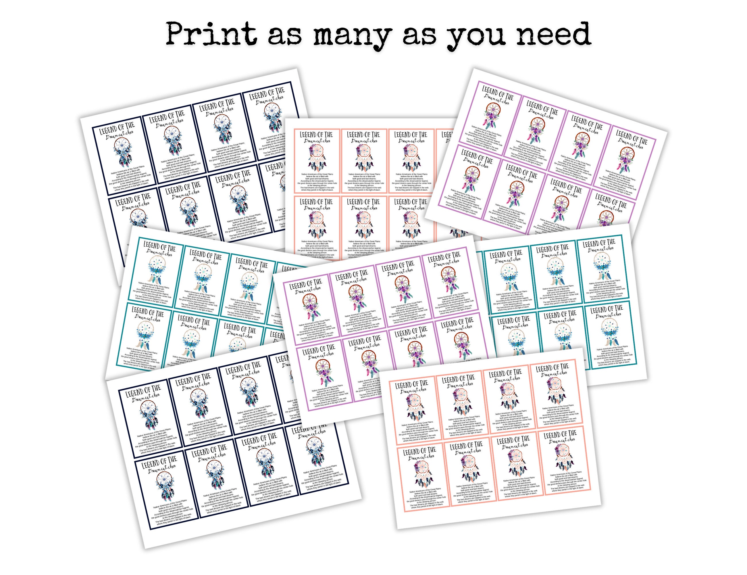 The Legend of the Dreamcatcher Cards, Printable Dream Catcher