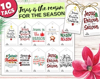 Jesus ist der Grund für die Weihnachtsgeschenkanhänger, druckbare Geschenkanhänger für Weihnachten