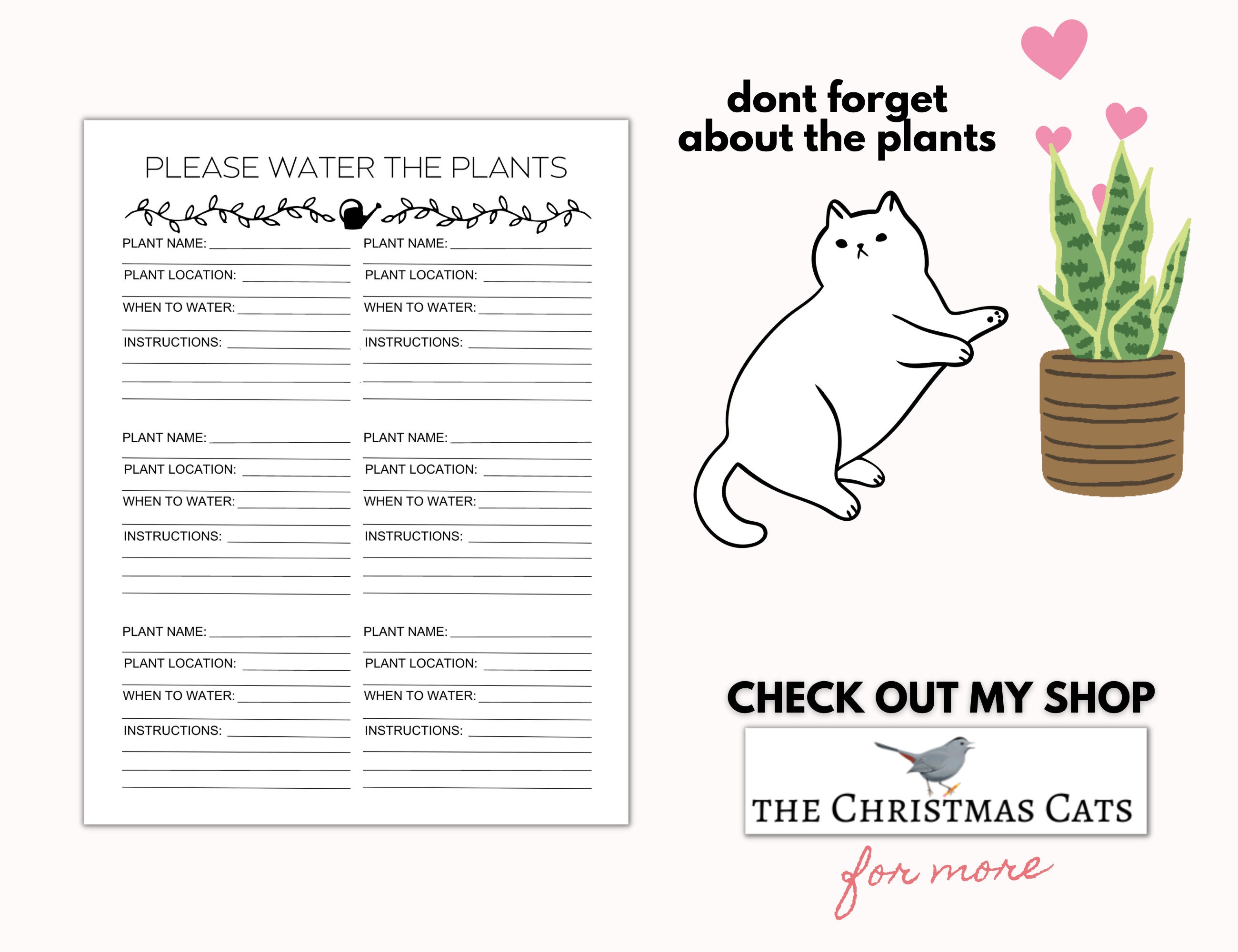 Printable Pet Sitter Notes Checklist for Pet and House - Etsy