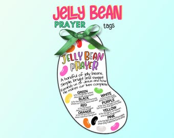 Jesus Jelly Bean Prayer Tag Osterfestlichkeit Handout für Kinder, Kirche / Schul Tags für Ostern, Christliche Ostertags, Ostern Tag Jelly Beans