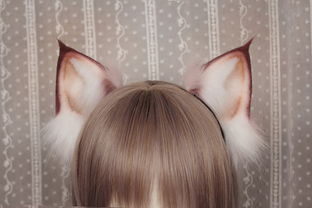 Cute Cat Plush Ear Maine Cat Handmade Faux Fur Cat Ear Hair Etsy