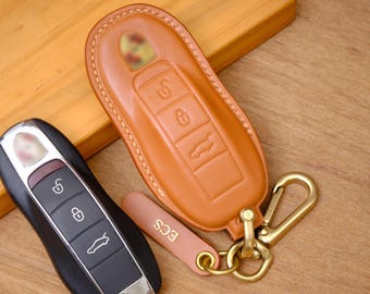 Porsche Smart Key Leather Holder for Macan Cayenne Panamera 911 2018-2026, Personalized Key Case, Gift for Husband