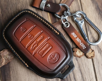 4Runner Handcrafted Leather Key Fob Cover, Key Case For Toyota Sr5 Premium Trd Pro OffRoad Sport Limited, Toyota Accessories, Gift For Him