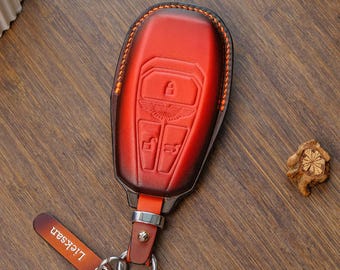 Aston Martin Smart Key Case, Premium Leather Key Fob Cover for DBX Vantage DB11 DB12 DBS, Handmade Car Gift for Dad