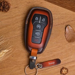 Ford Explorer Key Fob Cover, Handmade Leather For Ford Edge, F-150, Fusion, Mustang,... Ford Accessory, Gift For New Car, Birthday Gift