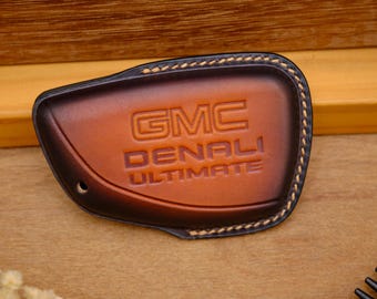 Funda personalizada de cuero para llave de GMC Denali Ultimate para Sierra 1500 2022-2026, accesorio para camioneta, regalo de cumpleaños para él.