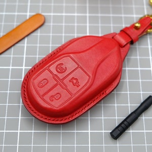 Maserati Key Fob Cover, Key Case For Maserati Levante, Ghibli, Quattroporte ... Maserati Key Chain, Italian Veg-Tanned Leather, Gift for Him