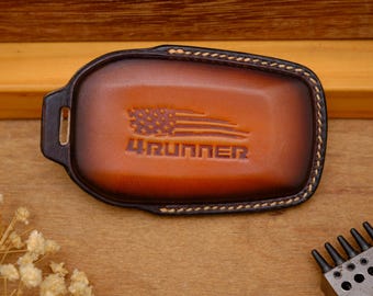 Personalized Toyota 4Runner Leather Key Fob Cover for SR5 TRD Pro Limited 2025-2026, Car Accessories, Handcrafted Key Case