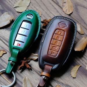 Nissan Frontier, Titan, Kicks, Pathfinder, Qashaqai, Rogue, Altima,... Key Fob Cover Leather Protector Case For Keyless Entry Remote Nissan