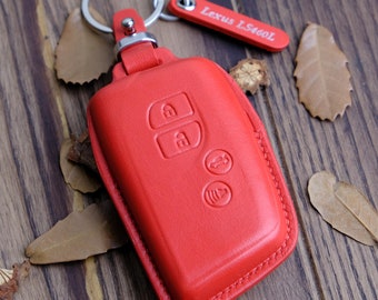 Funda de cuero hecha a mano para llaves de Lexus LS460 LS600h LS600hL, llavero personalizado, accesorio único para coche, regalo para conductores de Lexus.