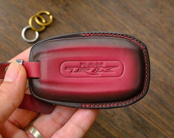 TRX Key Fob Cover, Handmade Leather Key Case for 1500 2500 3500 Rebel Limited Longhorn Laramie, Personalized Truck Key Holder, Gift for Him