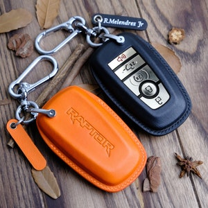 Personalized Leather Key Cover For Ford Raptor, Ford Key Fob Keyless Keyring Keypads Remotes, Gift For Drivers, Gift For Husband