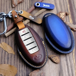 Infiniti Q50 Leather Key Case, Personalised Key Fob Cover For Infiniti Q60 Q70 QX50 QX55 QX60 QX70, Infiniti Accessories, Infiniti Key Case