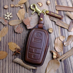 Toyota Prius 2023 2024 Key Fob Cover, Toyota Prius Smart Remote Key Case, Handmade Leather Key Cover For Toyota, Personalized Key Case