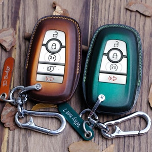 Ford Edge Key Fob Cover 3, 4, 5 Buttons, Leather Key Fob Covers For Ford Edge, Personalized Keychain, Keyring Holder, Mother&#39;s Day Gift