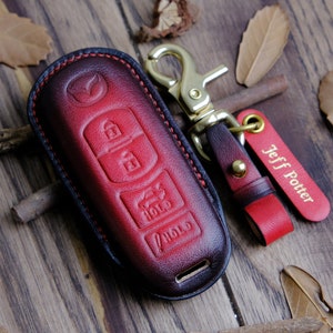 Handcraft Leather Cover For Mazda 2, 3, 6, MX-5, CX-3, CX-5, CX9 ... Mazda Key Fob Case, Car Accessories, Gift For Him, Birthday Gift