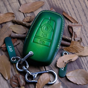 Étui porte-clés personnalisé pour Ford Mustang, étui protecteur en cuir pour télécommandes d&#39;entrée sans clé Ford, accessoires Ford, cadeau pour homme