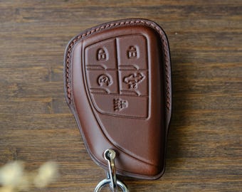 Personalized Chevy Colorado Leather Key Fob Cover for Chevrolet Silverado ZR2 Trail Boss LT RST WT 2022-2026, Personalized Key Case