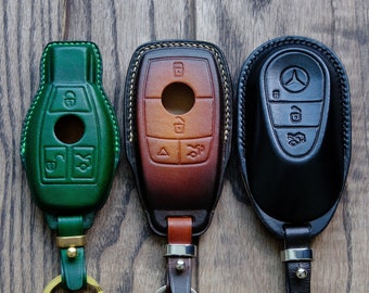 Mercedes All Type Key Fob Cover, Leather Key Case For Mercedes C E G M R S SL, Gift for Him, Father's Day Gift, Personalized Gift