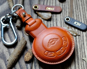 Mini Cooper Key Fob Cover, Mini Cooper 2006-2014, Leather Key Case, Gift for Mom, Gift for Her, Personalized Keychain