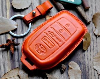Personalized Leather Key Cover For Toyota Tundra, Toyota Tundra Key Chains Keyless Keyring Keypads, Gift For Him, Father's Day Gift