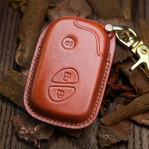 Leather Key Case For Lexus CT200h, ES350, GS350, IS350, RX350, IS250 ..., Lexus Key Fob Cover (3 Buttons), Lexus Keychains Keyless Keypads