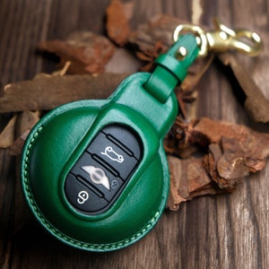 Mini Cooper Key Fob Cover, Leather Key Cover For Mini Cooper, Mini Cooper Countryman, Clubman, 3 Doors, 5 Doors ... Mini Cooper Gift for Her