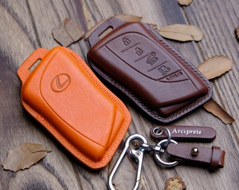 Customized Lexus Key Fob Cover UX200 | UX250 | RX350, Italian Veg-Tanned Leather, Premium Keyless Entry Case, Gift For Him