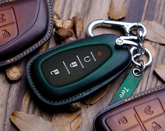 Leather Key Fob Cover For Chevrolet Blazer, Bolt, Cruze, Equinox, Trailblazer, Traverse, Trax, Volt, ..., Chevrolet Accessories, Dad Gift
