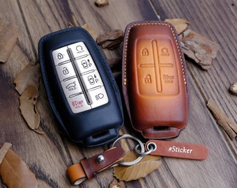 Personalized Genesis G80 Leather Key Fob Cover, Protector Case Fit For Genesis G70| GV80| G90, Birthday Gift, Father's Day Gifts