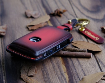 Leather Key Fob Cover For Mazda 3, 6, CX-5, CX-9, CX30, MX-5, ... Custom Name Tag For Mazda, Italian Veg-Tanned Leather, Gift For Drivers