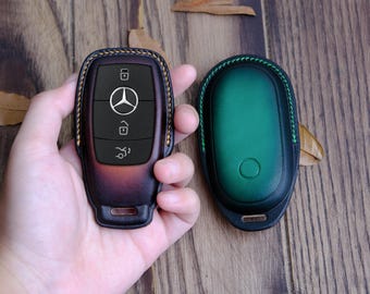 TECART Custodia per chiave auto in pelle scamosciata adatta per Mercedes Benz A C E S G classe GLC CLE