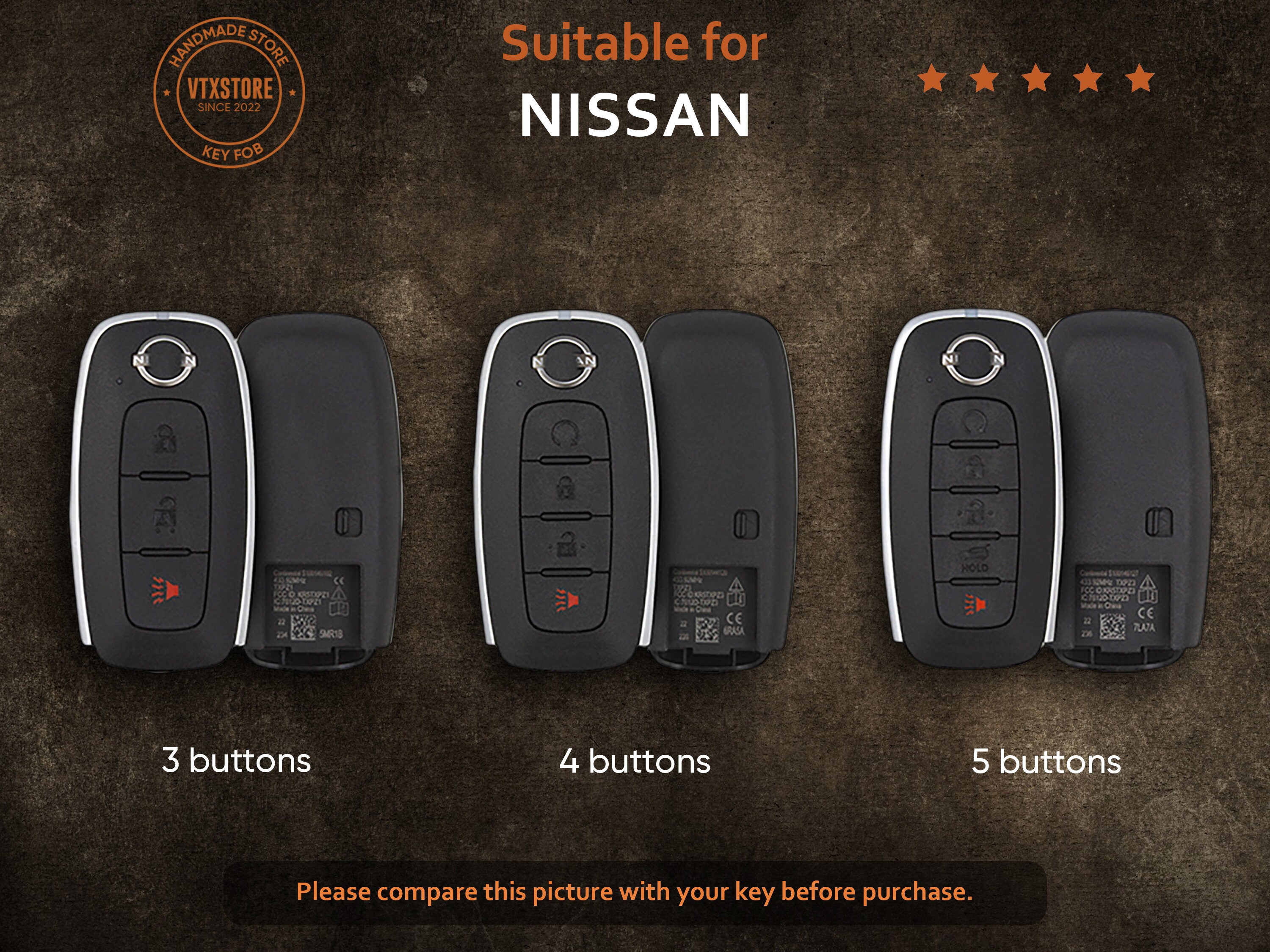 Leather Key Fob Cover for Nissan Ariya, Custom Keychain for Ariya ...