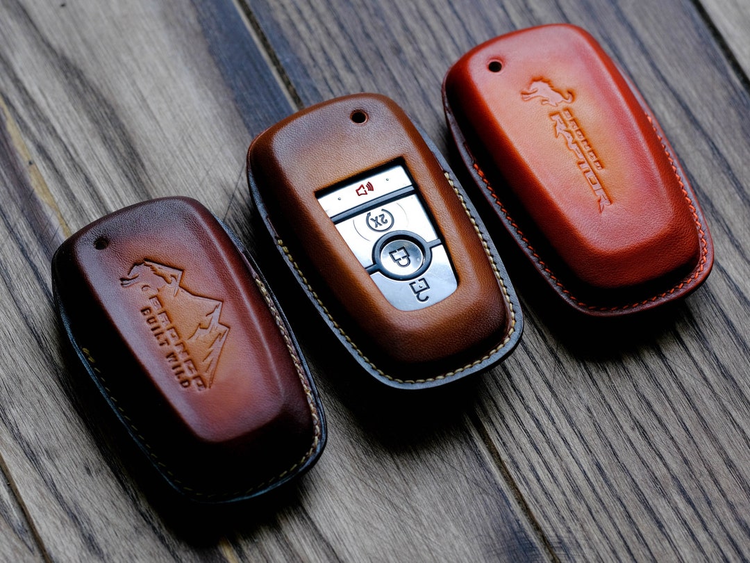 Personalized Leather Cover for Bronco Sport 4 Buttons, Ford Bronco Key