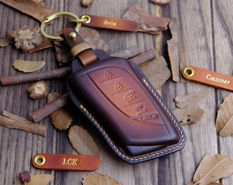 Customized Leather Key Fob Cover For Lexus RX350, Lexus Keyless Remote Holder Keychain, Italian Veg-Tanned Leather, Gift For Him