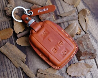 Leather Key Fob Cover For Chevrolet Silverado, Fit For Models Colorado/ Suburban/ Tahoe Key Case, Chevrolet Accessories, Gift For Men