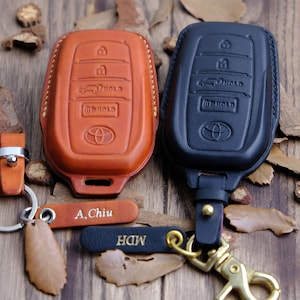Custom Leather Protector Case For Toyota Corolla Cross, Toyota Key Chains, Leather Key Fob For Toyota, Toyota Accessories, Gift For Men