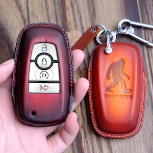 Handcrafted Leather Key Fob Cover For Ford Bronco, Customized Leather Key Case For Bronco Big Bend Raptor 2023 2024, Ford Bronco Accessories