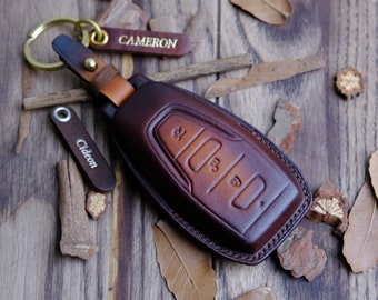 Funda de cuero personalizada para llave de Aston Martin (colores con pátina), protector de llave para DB9, DB11, DB12, DBX, DBS Vantage, accesorios Aston Martin.