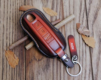 Porsche Panamera Key Fob Cover, Handcrafted Leather Key Case For Taycan Cayman 911 GTS Turbo S Cayenne 911 Cayenne Coupe Macan, Gift For Him