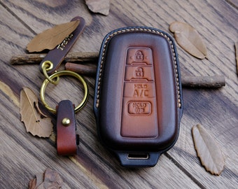 Toyota Prius Key Fob Cover, Leather Key For Toyota Camry Corolla 4Runner Land Cruiser ... Toyota Key Chain Entry Remote, Personalized Gifts