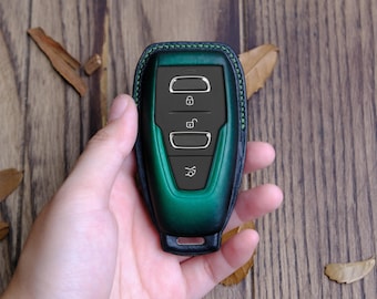 Handcraft Leather Key Fob Cover For Aston Martin DBX, Custom Leather Key Case For Models DB9 DB11 DB12 DBS Vantage, Aston Martin Accesory