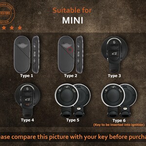 2023 2024 Mini Cooper S JCW Key Fob Cover, Leather Key Case for Keyless ...