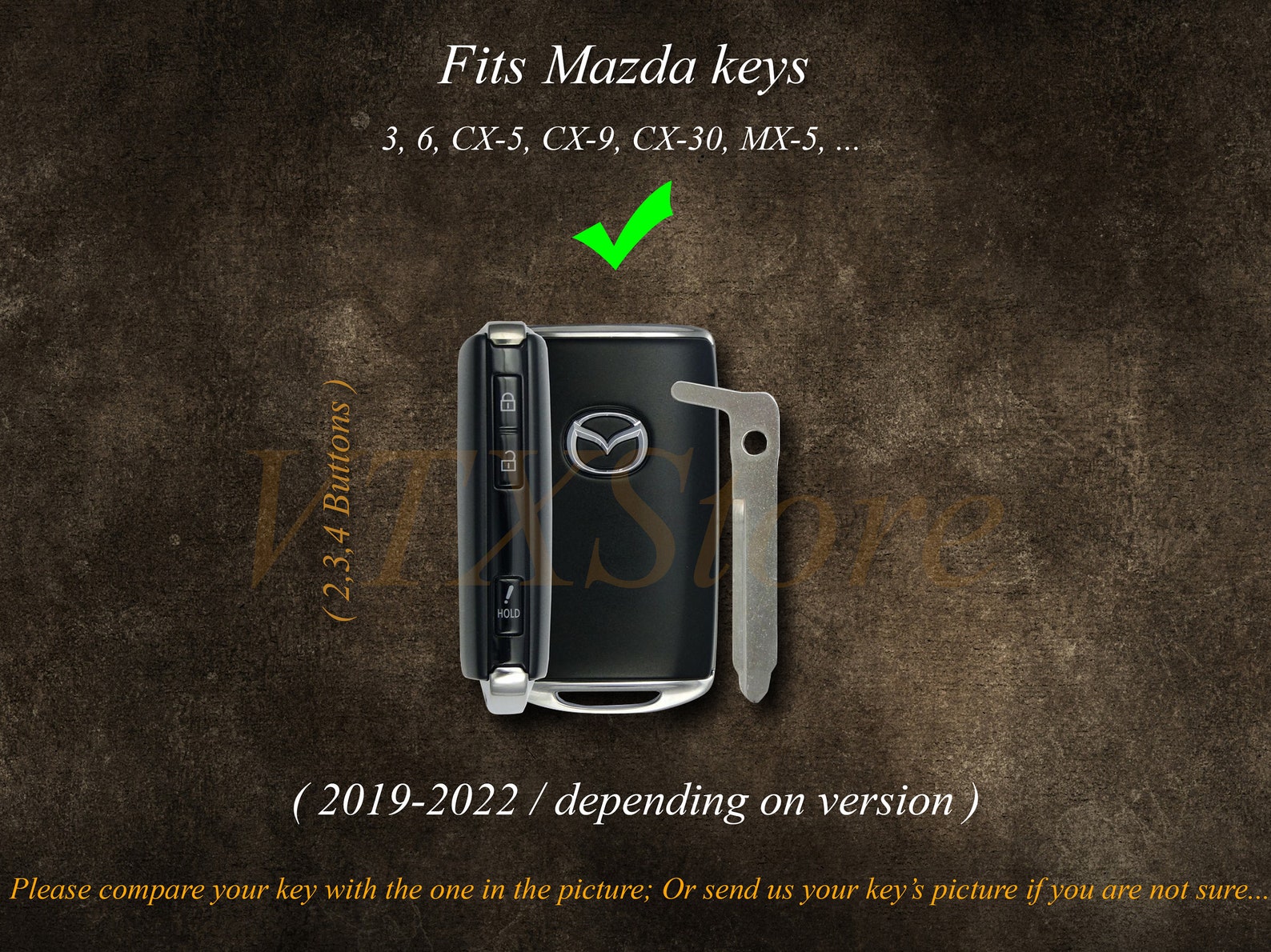 Leather Key Fob Cover for Mazda 3 6 CX5 CX9 CX30 MX5 Etsy