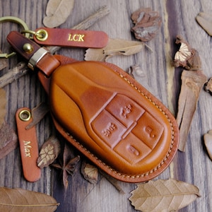 Leather Key Fob Cover For Maserati, Custom Name Tags For Maserati Levante, Ghibli, Quattroporte ... Maserati Accessories, Personalized Gifts