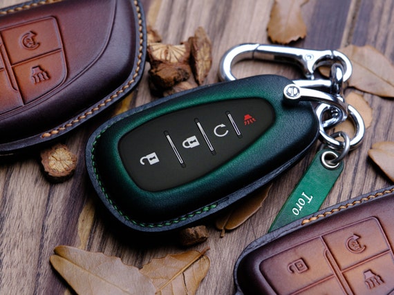 Leather Key Fob Cover For Chevrolet Blazer, Bolt, Cruze, Equinox, Trailblazer, Traverse, Trax, Volt, ..., Chevrolet Accessories, Dad Gift