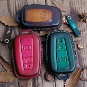 Toyota C-HR Key Fob Cover, Custom Leather Key Case For Toyota Highlander, RAV4, Prius, Corolla Hatchback ... Gift For Him, Anniversary Gifts